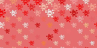Light Orange vector pattern with coronavirus elements.