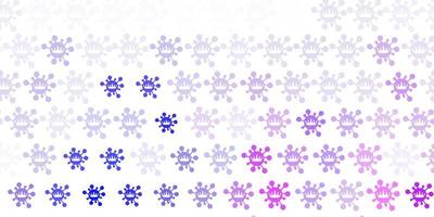 Light Pink, Blue vector pattern with coronavirus elements.