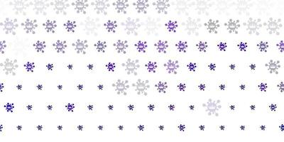 Light Purple vector backdrop with virus symbols.