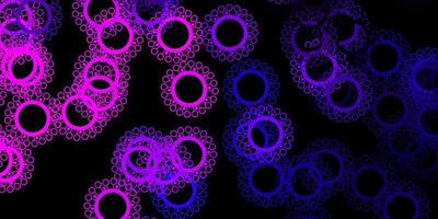 Dark purple vector texture with disease symbols.