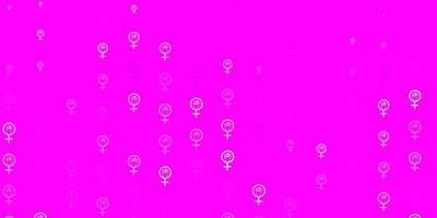 Light Purple vector backdrop with women power symbols.