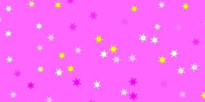 Light pink, yellow vector texture with disease symbols.