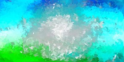 Light blue, green vector abstract triangle background.