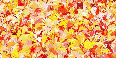 Light Red, Yellow vector texture with random triangles.