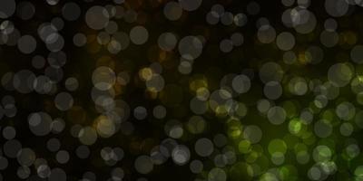 Dark Green, Yellow vector background with circles.