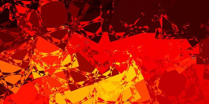 Dark Red, Yellow vector backdrop with triangles, lines.