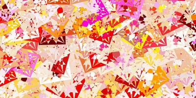 Light Red, Yellow vector pattern with polygonal shapes.