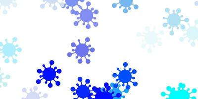 Light blue vector background with covid-19 symbols.