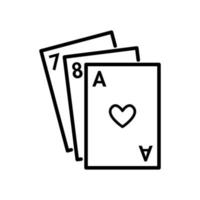 Gambler, poker, casino card icon. vector