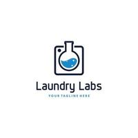 Laundry Lab Logo Design Template Vector