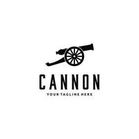 ilustración de diseño de logotipo retro vintage de cañón, aislado en fondo blanco para su diseño web y aplicación móvil vector