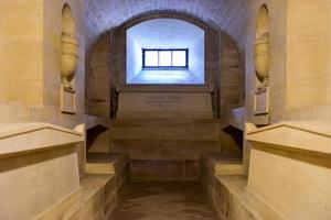 Paris France  May 17 2017   Alexander Dumas tomb in the crypts underground of French Mausoleum for Great People of France  the Pantheon in Paris France photo