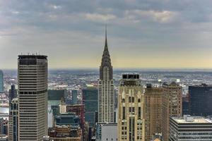 Aerial view looking east of Midtown Manhattan New York City photo