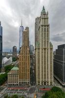 New York City  June 13 2021   Panoramic aerial view of the skyscrapers of lower Manhattan in New York City photo