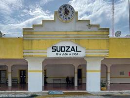 Suzdal Mexico  May 23 2021   Official City Registration  City Hall of Sudzal Mexico in the Yucatan Peninsula photo