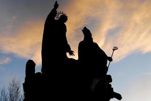 Statue silhouettes - Prague, Czech Republic photo