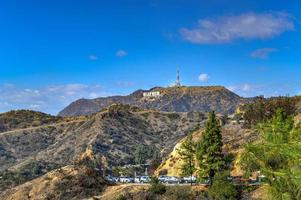 View of the famous landmark Hollywood Sign in Los Angeles California photo