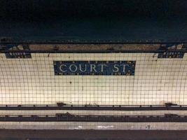 Sign for the Court Street Subway Station in the New York City subway system, 2022 photo
