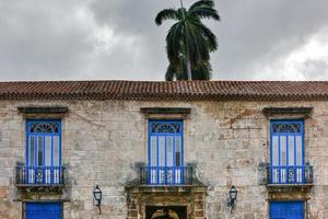 Windows along Cathedral Plaza in Havana Cuba photo