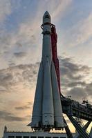 Moscow Russia  July 22 2019   Model rocket Vostok at Exhibition of Achievements of National Economy Actively was used in the USSR photo