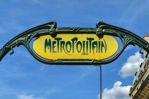 Famous Art Nouveau sign for the Metropolitain underground system photo