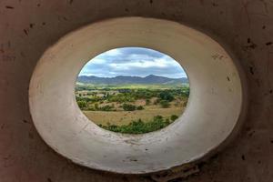 View from the historic slave watch tower in Manaca Iznaga Valle de los Ingenios Trinidad Cuba photo