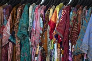 India clothes at the market for sale photo