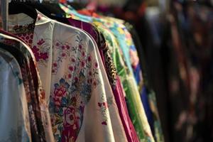 India clothes at the market for sale photo