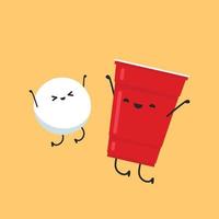 Red plastic party cup, material design. Red beer cup vector. plastic character design. vector