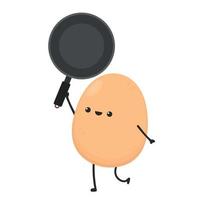 Egg character design. egg vector on white background.