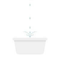 basin vector. basin on white background. water drop. free space for text. water overflow. vector