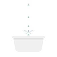 basin vector. basin on white background. water drop. free space for text. water overflow. vector