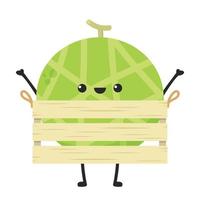 diseño de personajes de melón. melón sobre fondo blanco. fondo de pantalla. símbolo. diseño de logo. vector