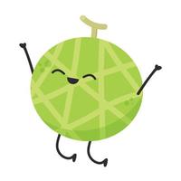 Melon character design. melon on white background. Melon cartoon. vector