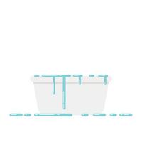 basin vector. basin on white background. water drop. free space for text. water overflow. vector