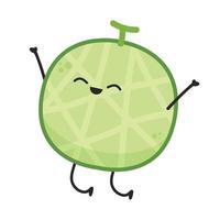 Melon character design. melon on white background. Melon cartoon. vector