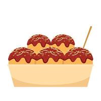 Takoyaki vector. Takoyaki on white background. free space for text. vector