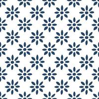 Blue and white delft pattern vector