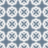 Blue and white delft pattern vector