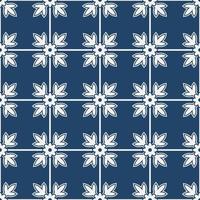 Blue and white vintage delft pattern vector