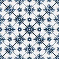Blue and white delft pattern vector