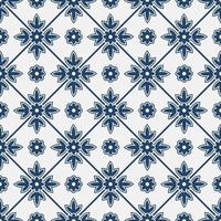 Blue and white delft pattern vector