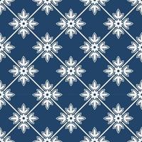 Blue and white delft pattern vector