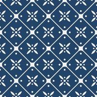 Blue and white delft pattern vector
