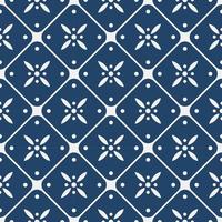 Blue and white delft pattern vector