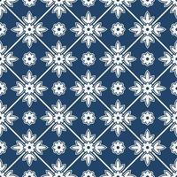 Blue and white delft pattern vector