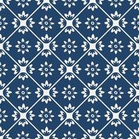 Blue and white vintage delft pattern vector