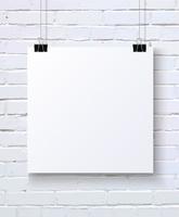 Paper on the wall square mock up vector