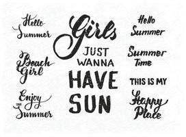 Summer handlettering quote ilustration vector