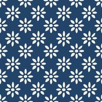 Blue and white delft pattern vector